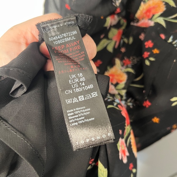 Topshop NWT Floral Printed Organza Sheer Midi Dress Women's Size 14 US - Picture 8 of 8